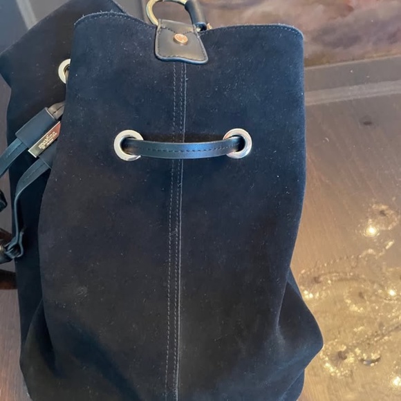 Spartina Suede Black Bucket Bag Purse - Picture 2 of 2